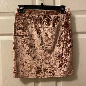 Crushed velvet pink Forever 21 mini skirt